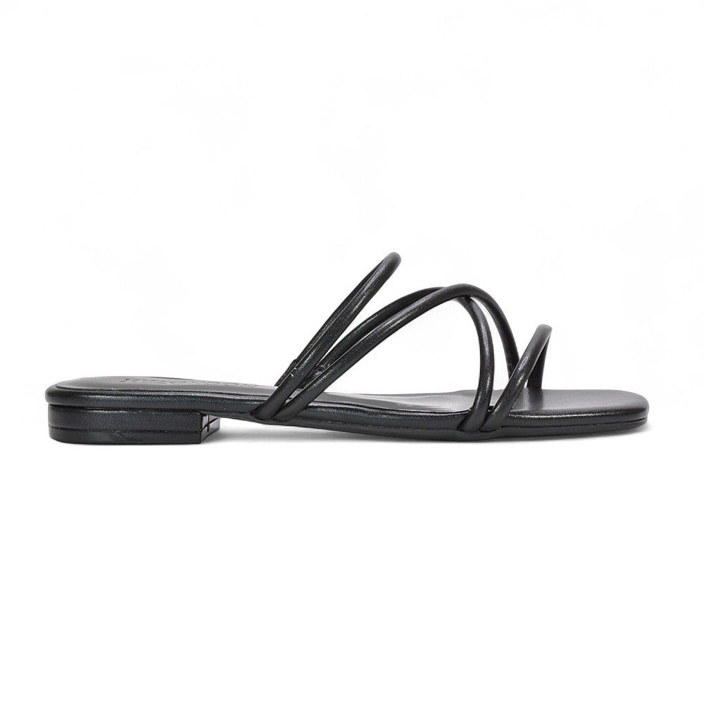 black strappy sandals, black summer sandals, strappy sandals, summer sandals, affordable square toe slides