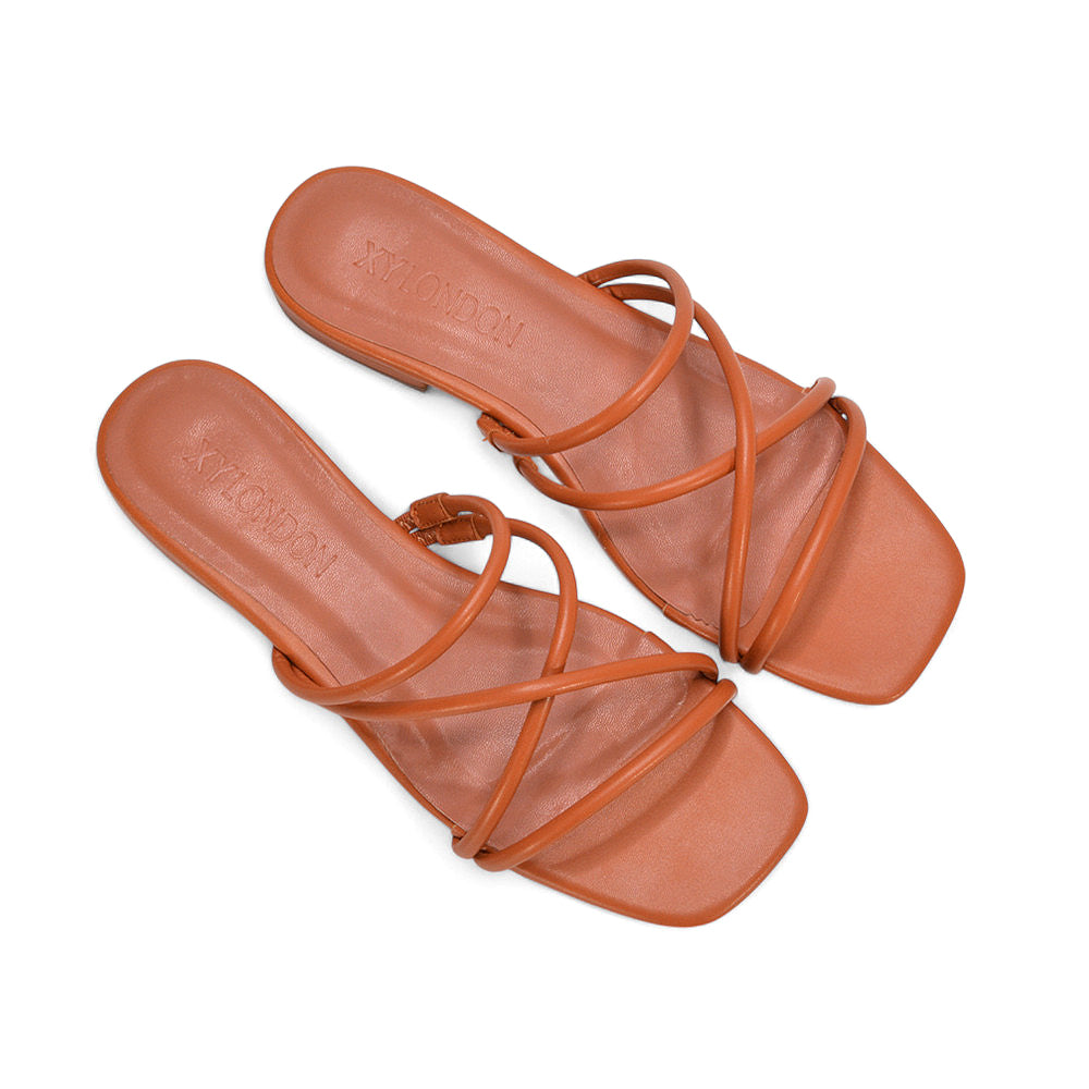 tan square toe sandals, tan slip on sandals, square toe sandals, slip on sandals, women's sandals, women's flat sandals, trendy square toe sandals 2025