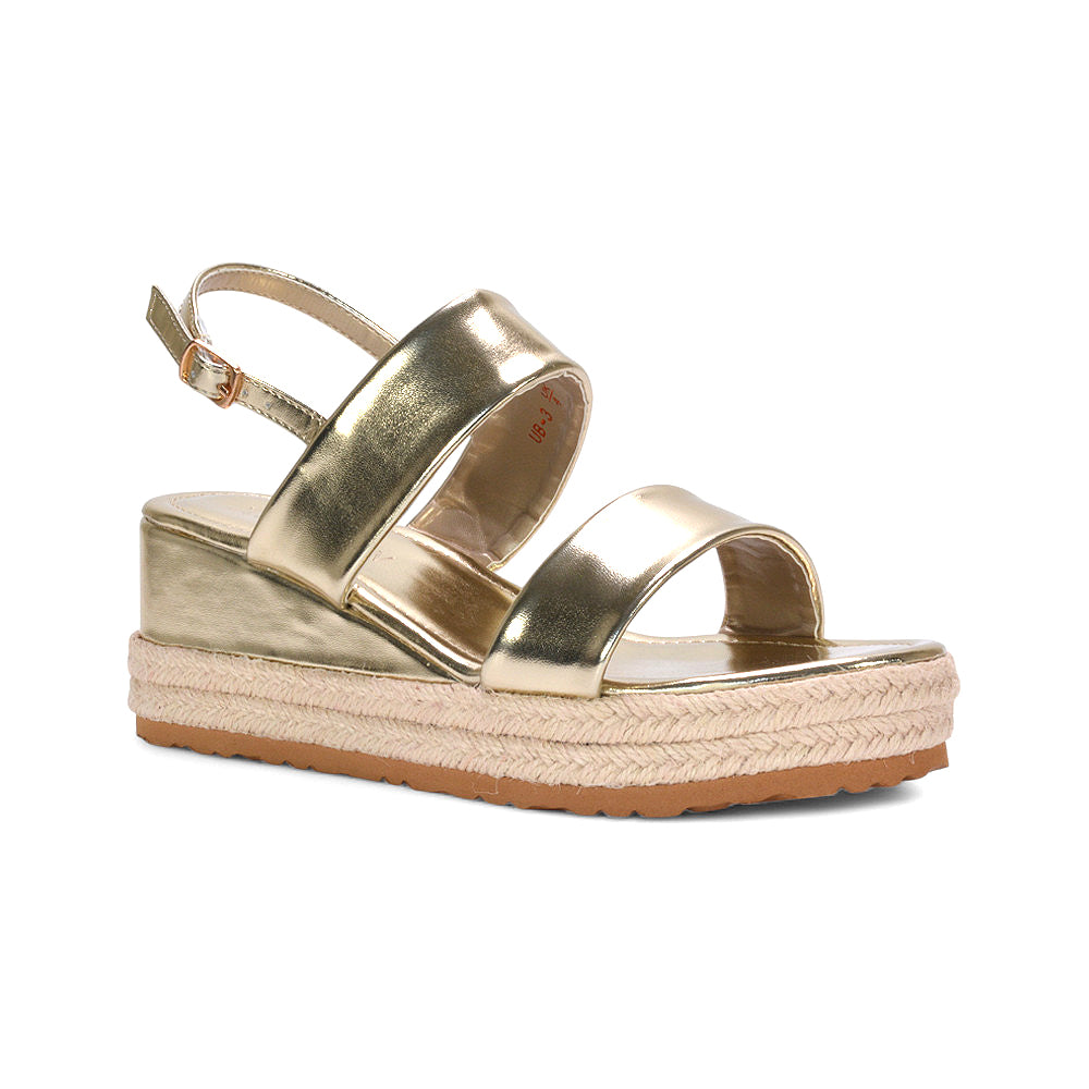gold strappy wedge heels, gold platform wedge heels, strappy wedge heels, platform wedge heels