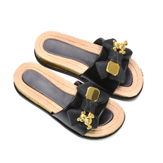 holiday sandals, black flat sandals, black slides, flat sandals, slides