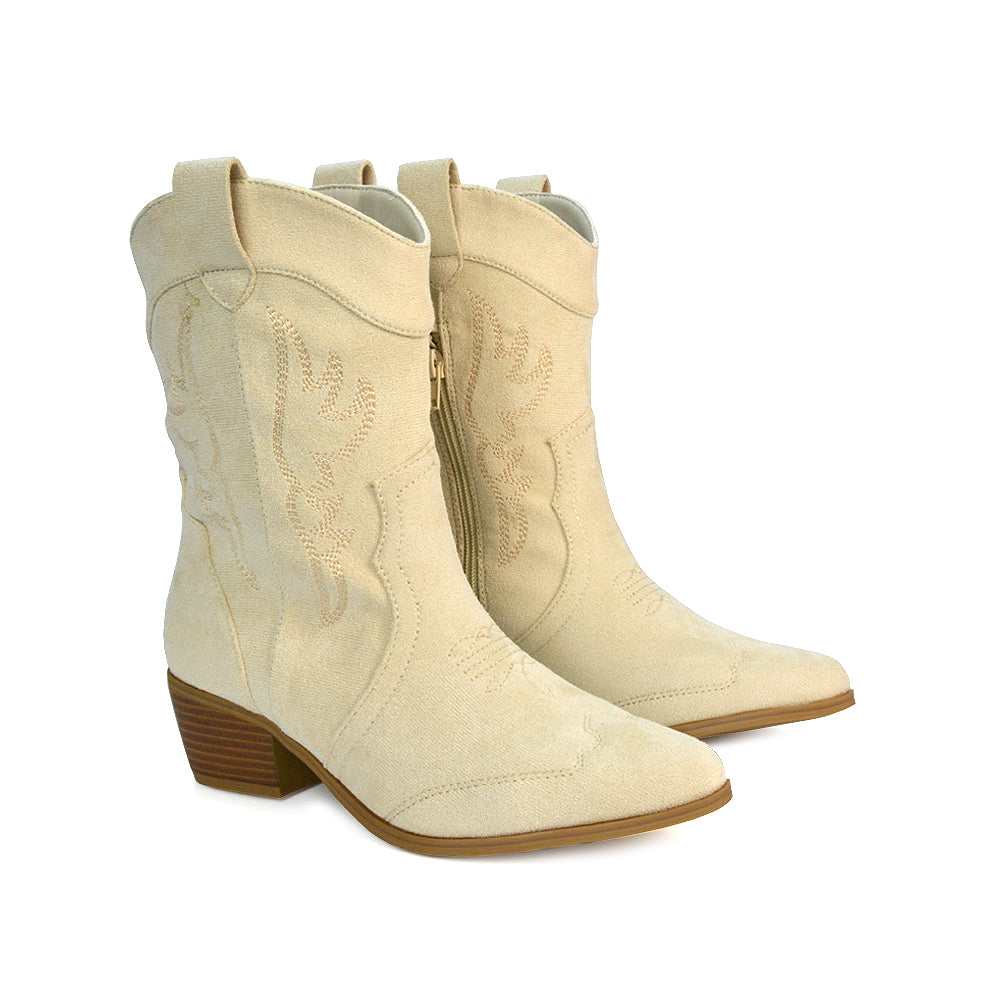 Concert Boots, Cowboy Ankle Boots, Beige Ankle Boots, Beige Cowboy Ankle Boots, Ankle Boots