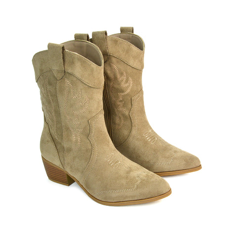 Women's Western Cowboy Boots, Cowboy Boots For Women, Taupe Cowboy Boots For Women, Cowboy Boots For Festivals, Women's Taupe Western Boots