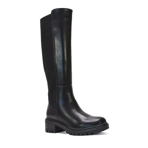 Faux leather tall boots, knee high boots, black knee high boots, Side zipper tall winter boots for women, Best black boots for fall and winter 2025