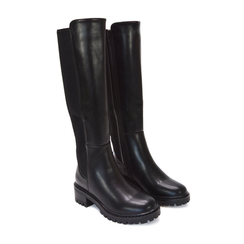 winter boots, black winter boots, comfortable knee high bots, chunky boots