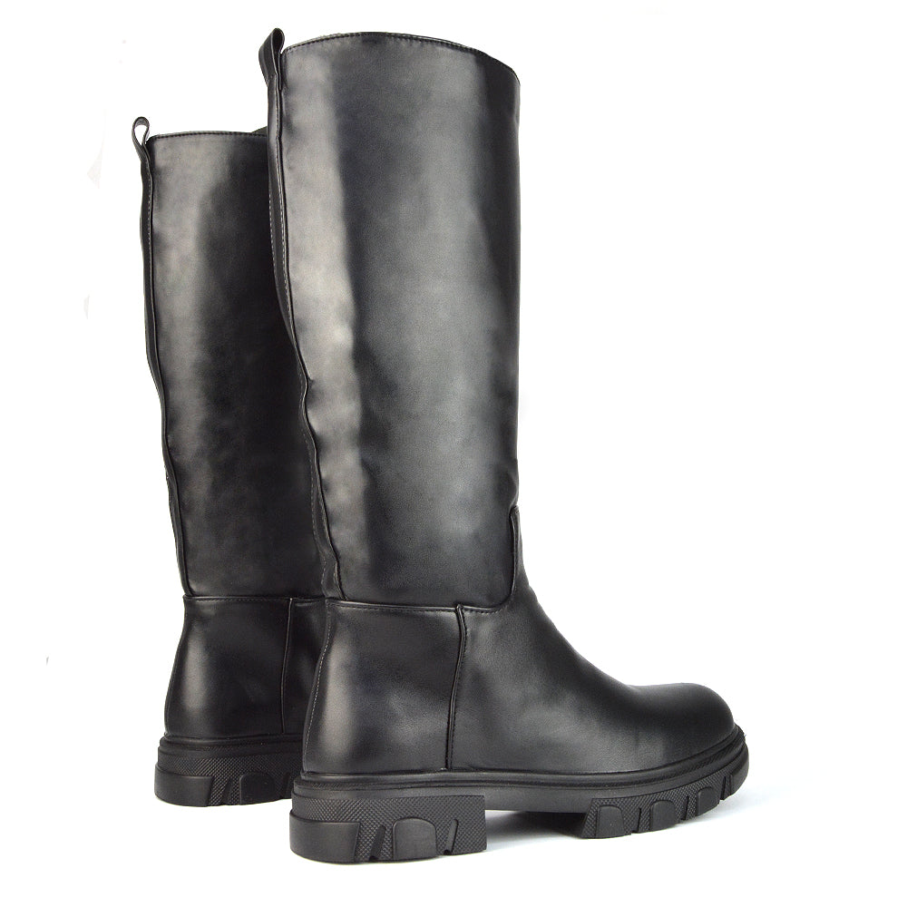 Black Synthetic Leather UK 6 | EU 39 | US 8 | XY London