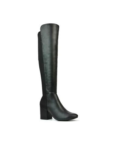BLACK | XY London | black boots,black knee high boots,black heeled boots,black high heel knee high boots,black block heeled boots,black long boots