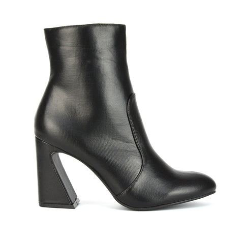 black | XY London | Black Boots,Black Ankle Boots,Black High Heel Ankle Boots