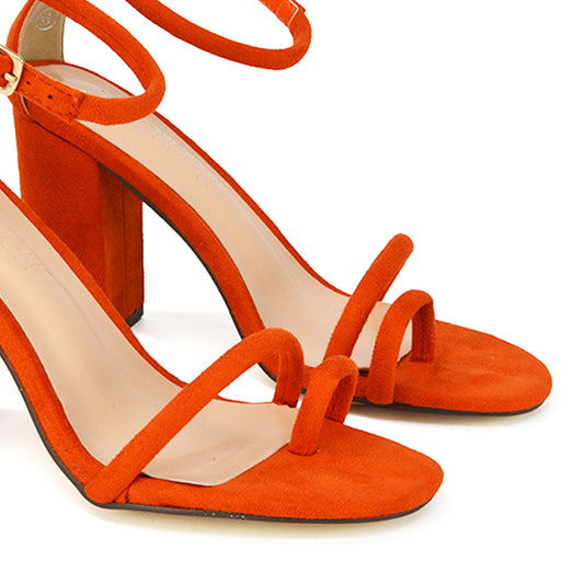 orange | XY London | Orange Heels,Orange High Heels,Orange Block Heels,Orange Strappy Heels,Orange Toe Loop