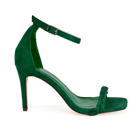 green | XY London | green heels,green high heels,green stilettos,green strappy heels,green woven heels