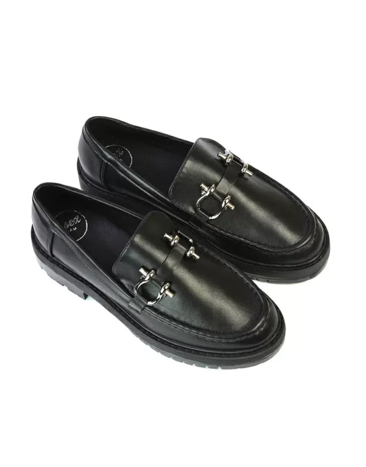 black faux suede | XY London | black loafers,black chunky loafers,black school shoes,black back to school shoes,black flat shoes
