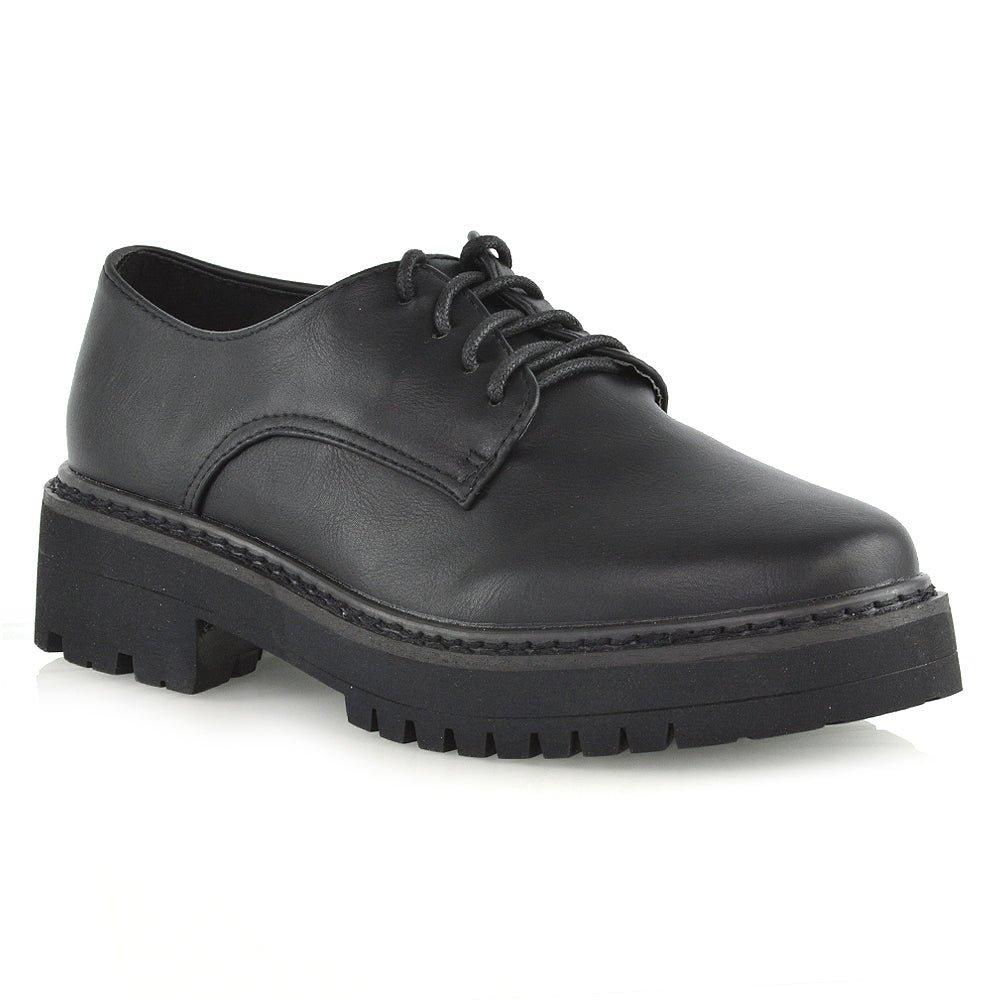 black synthetic leather | XY London | "chunky brogues,girls school shoes ,womens work shoes online,black synthetic leather
black croc 
black patent
"