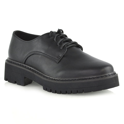 black synthetic leather | XY London | "chunky brogues,girls school shoes ,womens work shoes online,black synthetic leather
black croc 
black patent
"
