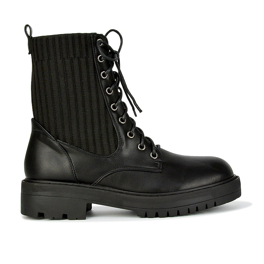 black synthetic leather | XY London | Black Biker Boots,Black Biker Ankle Boots,Black Ankle Boots,Black Boots For Women,Black Lace Up Boots