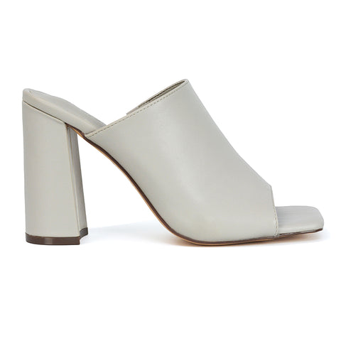 stone synthetic leather | XY London | Stone Heels,Stone High Heels,Stone Block High Heels,Stone Block Heels,Stone Mules