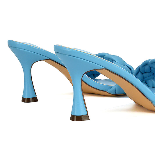 blue | XY London | Blue Heels,Blue High Heels,Blue Mules,Blue Mule Heels,Blue Woven Heels