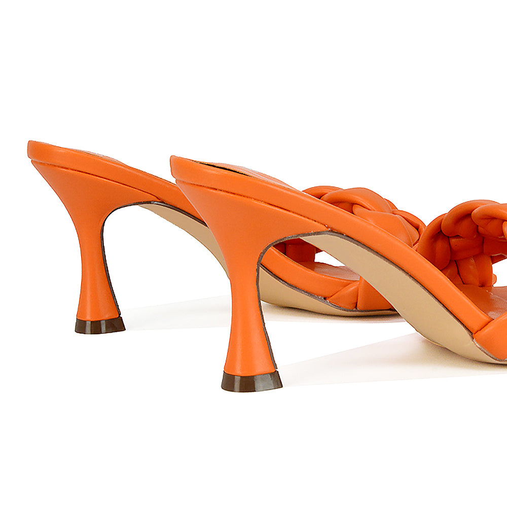 orange | XY London | Orange Heels,Orange High Heels,Orange Mules,Orange Mules Heels,Orange Woven Heels