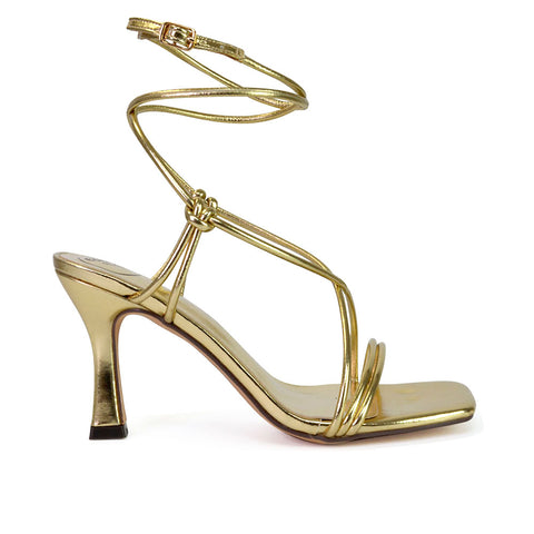 gold | XY London | gold heels,gold mid heels,gold lace up heels,gold strappy heels
