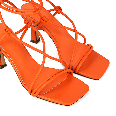 orange | XY London | Orange Heels, strappy sandals, stilettos, ,Orange Lace Up Heels,Orange Strappy Heels,Orange High Heels, square toe sandals, womens heels