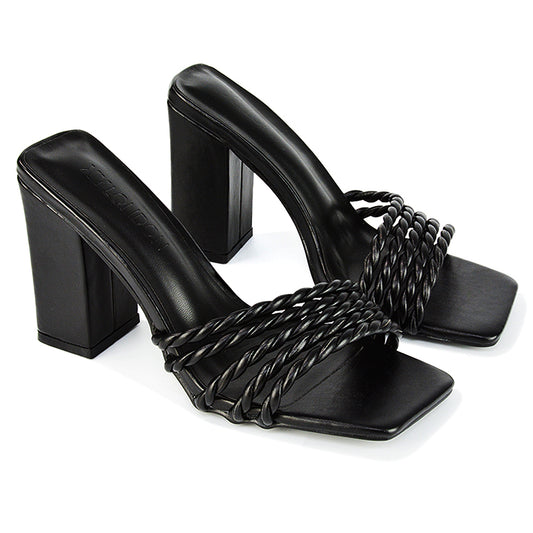 black | XY London | Black Heels,Black Block Heels,Black Strappy Heels,Black Mules,Black Block High Heels,Black Square Toe Heels,Block Heels