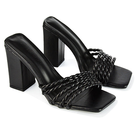 black | XY London | Black Heels,Black Block Heels,Black Strappy Heels,Black Mules,Black Block High Heels,Black Square Toe Heels,Block Heels