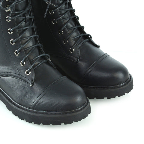 Black Synthetic Leather UK 4 | EU 37 | US 6 | XY London