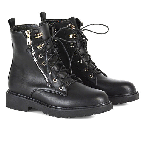 white | XY London | white ankle boots,lace up boots,womens biker boots,womens boots online,chunky sole ankle boots