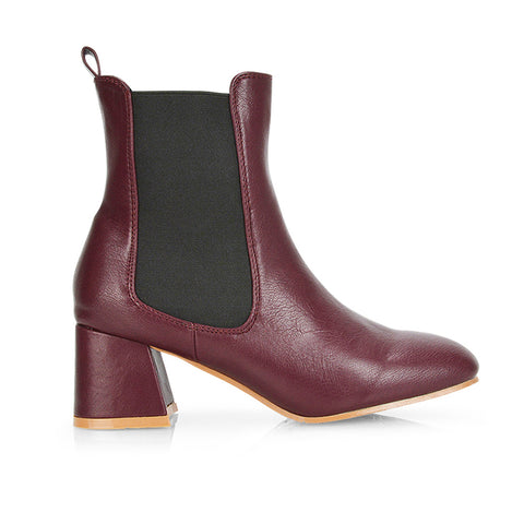 Stone| XY London | heeled ankle boots,stone mid heel boots,ladies heeled boots,stone square toe boots,stone heeled boots