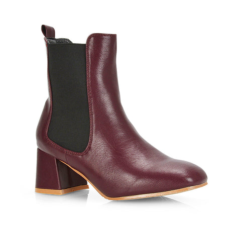 Stone| XY London | heeled ankle boots,stone mid heel boots,ladies heeled boots,stone square toe boots,stone heeled boots