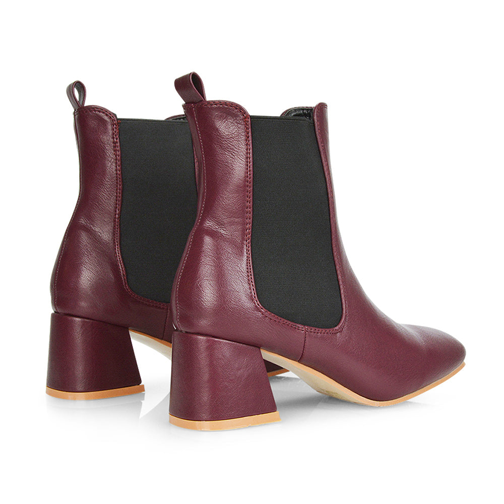 Stone| XY London | heeled ankle boots,stone mid heel boots,ladies heeled boots,stone square toe boots,stone heeled boots