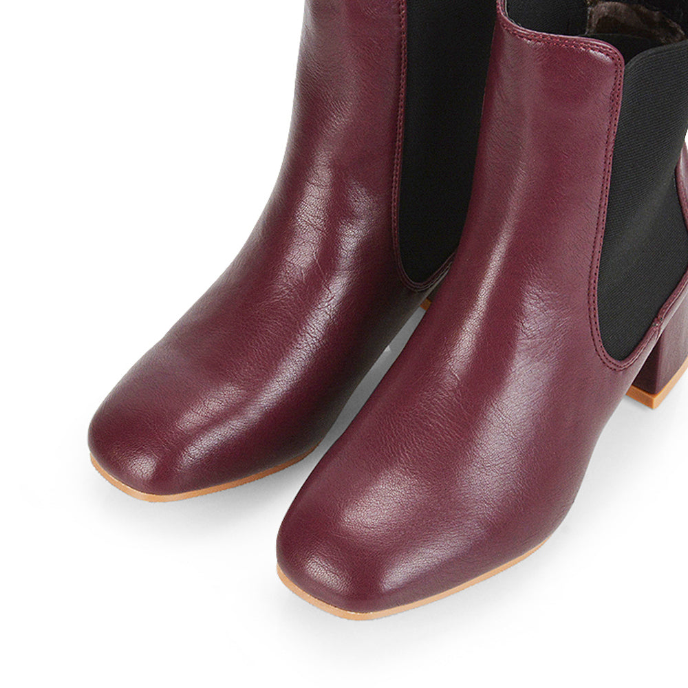 Stone| XY London | heeled ankle boots,stone mid heel boots,ladies heeled boots,stone square toe boots,stone heeled boots