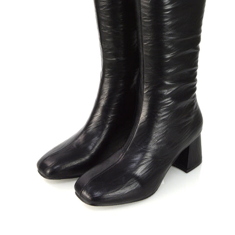 Black Synthetic Leather UK 4 | EU 37 | US 6 | XY London
