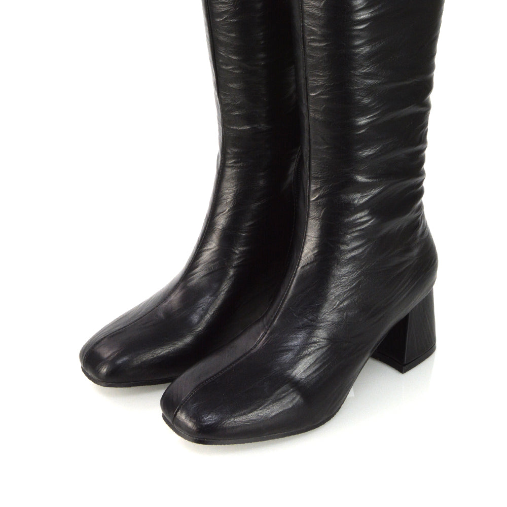 Black Synthetic Leather UK 6 | EU 39 | US 8 | XY London