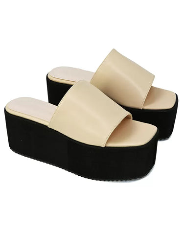 White synthetic leather | XY London | White Sandals,White Flatforms,White Flatform Sandals,White Platforms,White Slider