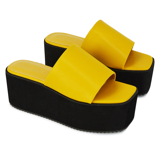 Black Synthetic leather| XY London | Black Sandals,Black Flatforms,Black Flatform Sandals,Black Platforms,Black Slides