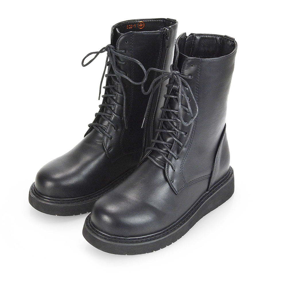 Black Synthetic Leather UK 6 | EU 39 | US 8 | XY London