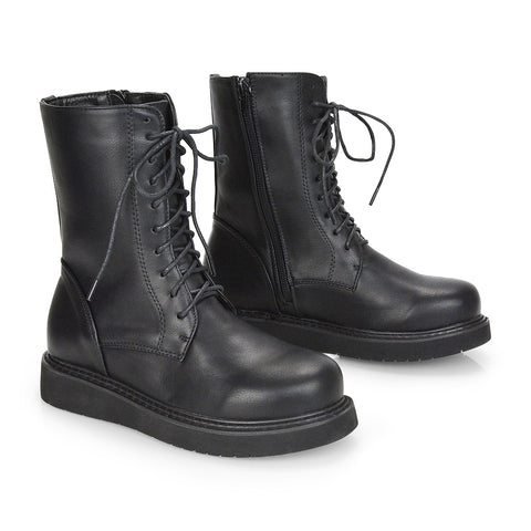 Black Synthetic Leather UK 3 | EU 36 | US 5 | XY London