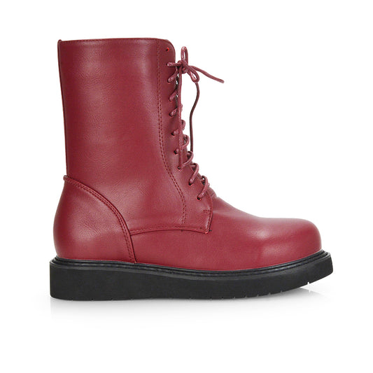 Burgundy | XY London | ankle boots,burgundy pu  lace up boots,lace up burgundy boots,ladies boots,burgundy boots