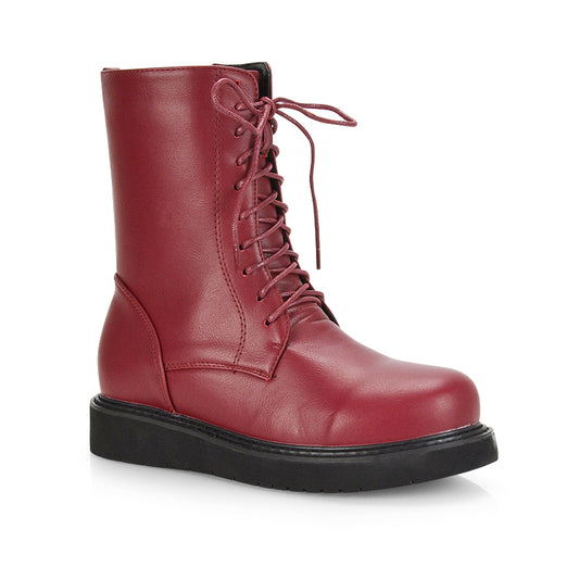 Burgundy | XY London | ankle boots,burgundy pu  lace up boots,lace up burgundy boots,ladies boots,burgundy boots