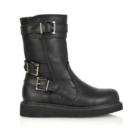 Black Synthetic Leather UK 8 | EU 41 | US 10 | XY London