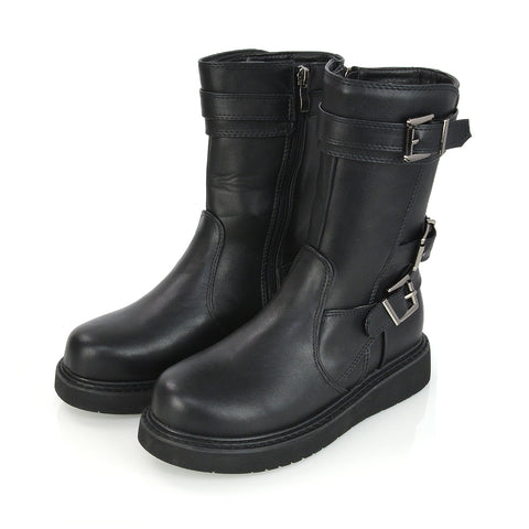 Black Synthetic Leather UK 7 | EU 40 | US 9 | XY London