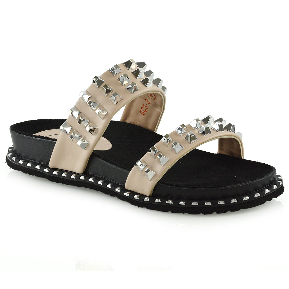 Nude| XY London | Nude Sandals,Nude Strappy Sandals,Nude Studded Sandals