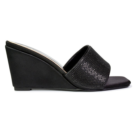 Black | XY London | black sandal wedge heels,black wedge heels,black wedge sandals,black wedges,black sandals