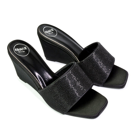 Black | XY London | black sandal wedge heels,black wedge heels,black wedge sandals,black wedges,black sandals