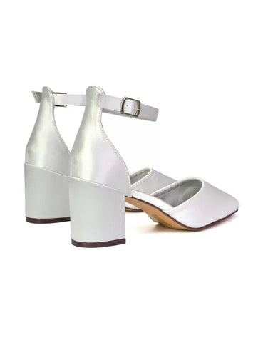 White| XY London | white heels,white mid heels,white court shoes,white mid block heels,white block heels