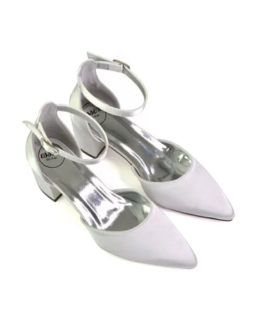 Silver | XY London | silver heels,silver mid heels,ivory court shoes,ivory mid block heels,ivory block heels