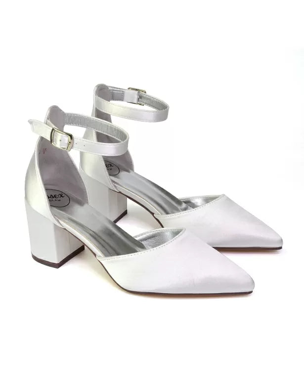 White| XY London | white heels,white mid heels,white court shoes,white mid block heels,white block heels