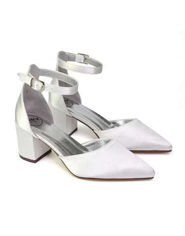 White| XY London | white heels,white mid heels,white court shoes,white mid block heels,white block heels