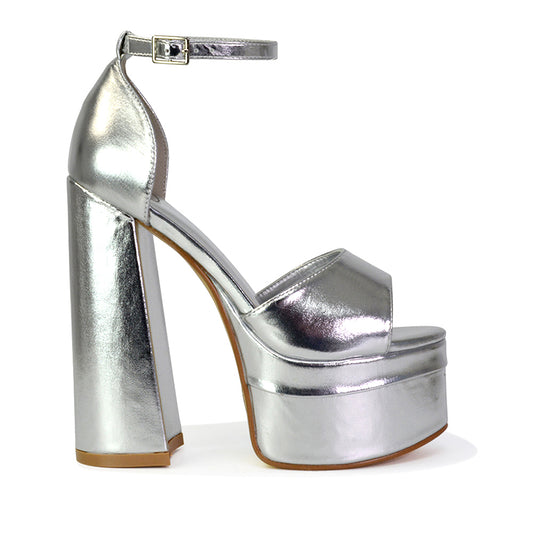  | XY London | silver heels,silver block heels,silver high heels,silver platform heels
