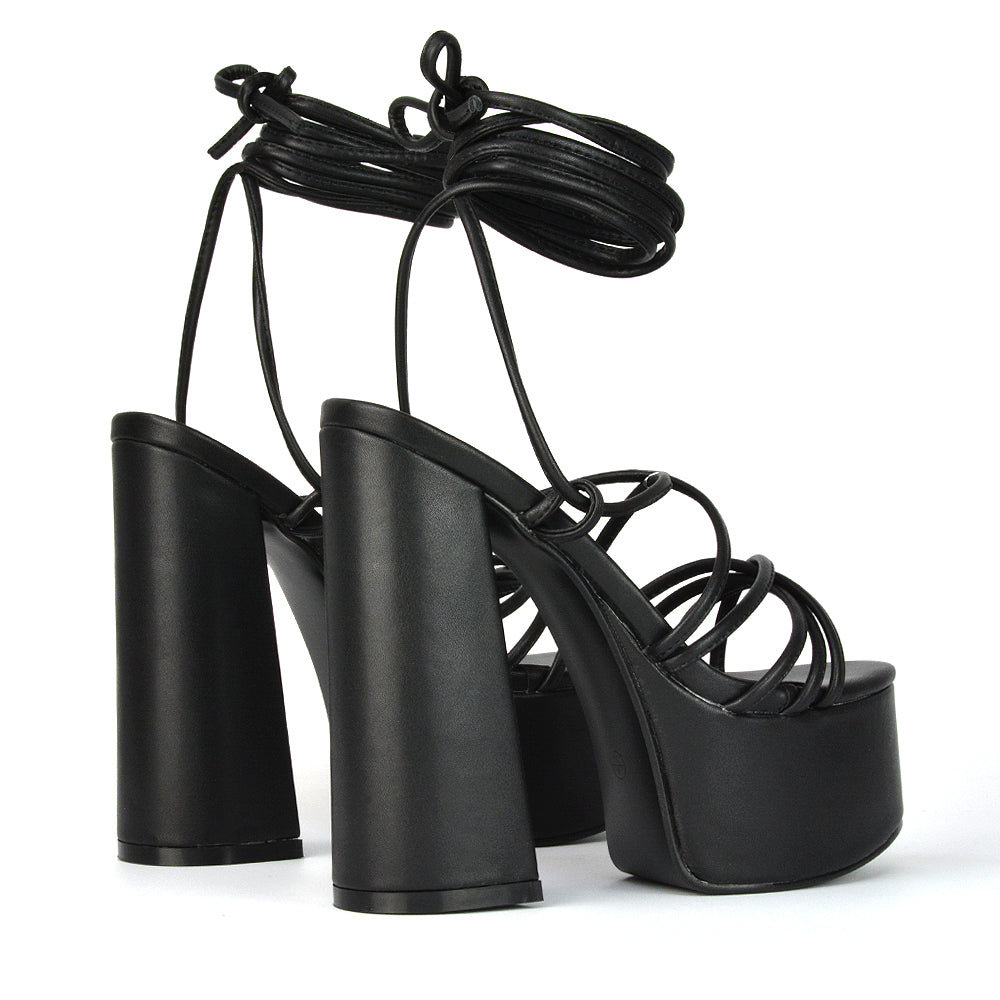 | XY London | Orange Platform Heels,Orange High Heels, Orange Heels, Orange Block Heels