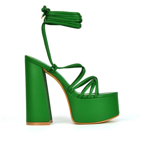  | XY London | White Lace Up Heels,White Strappy Heels,White Platform Heels, White Heels, White Block Heels